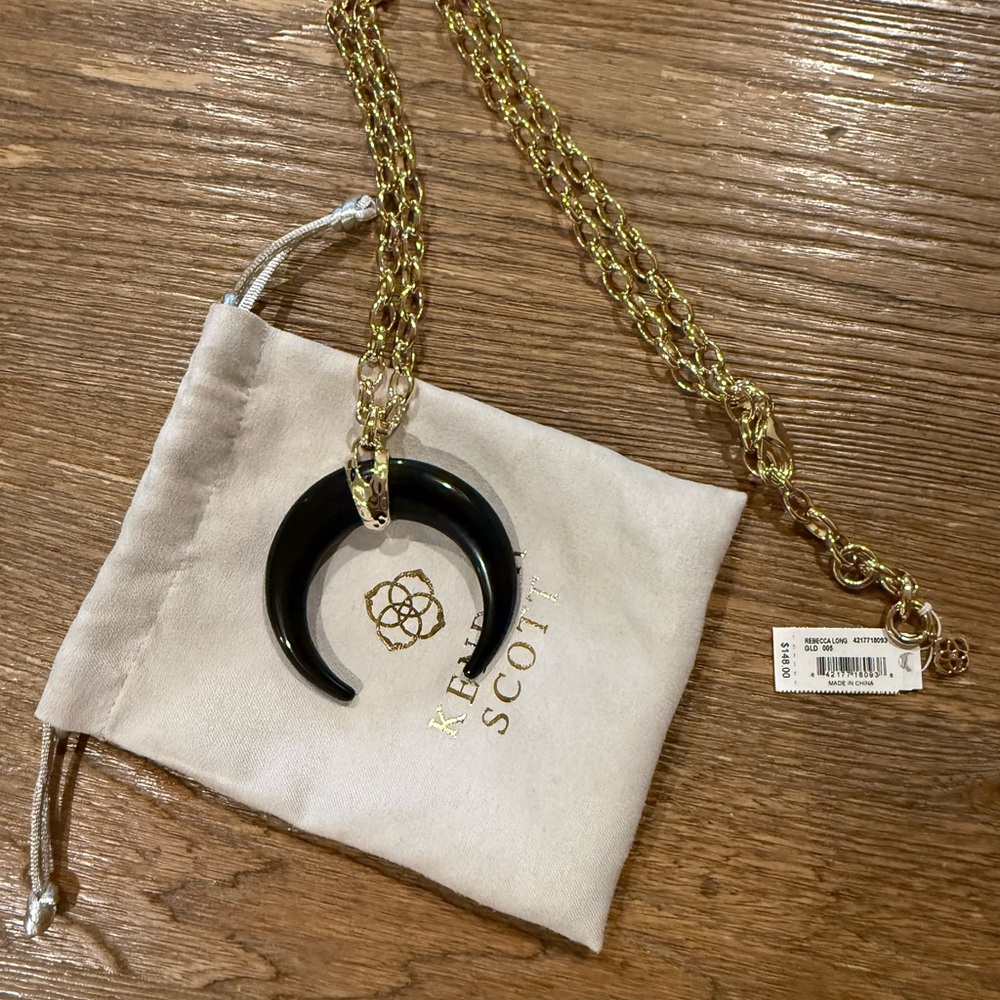 Kendra Scott Rebecca Black Horn/Half Moon Necklace